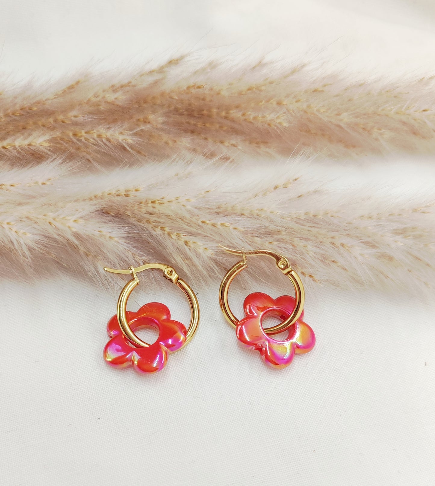 Boucles d'oreilles Créoles "Fleur Pop"