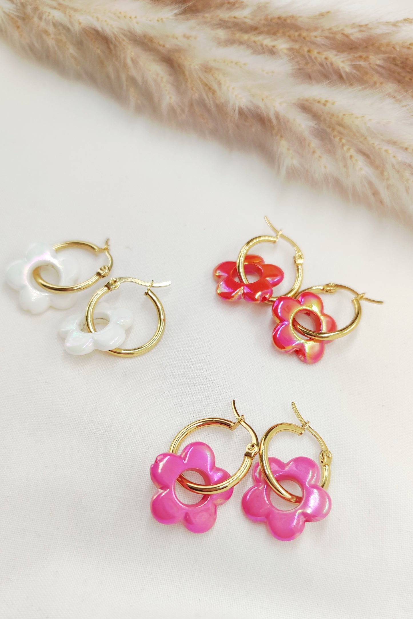 Boucles d'oreilles Créoles "Fleur Pop"