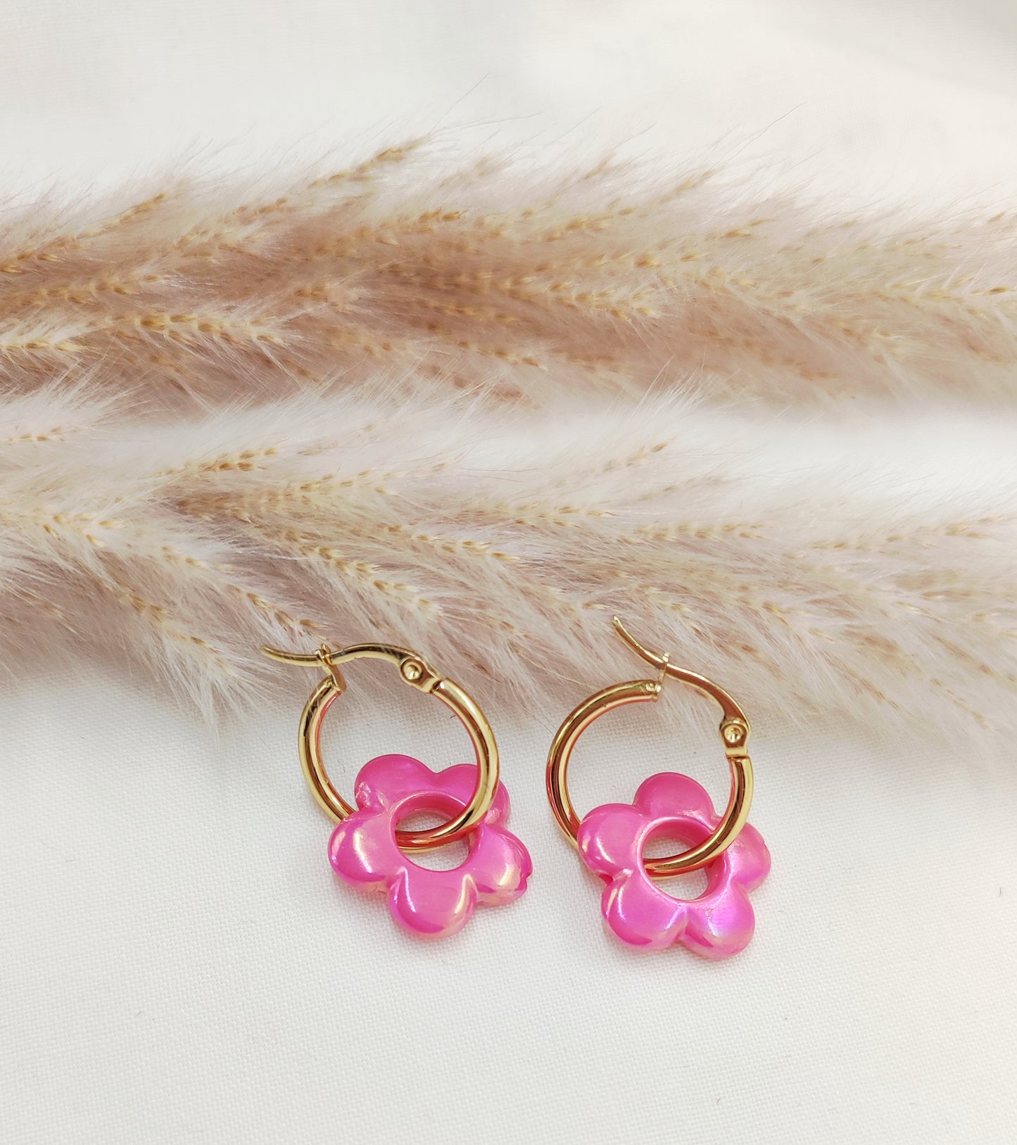 Boucles d'oreilles Créoles "Fleur Pop"