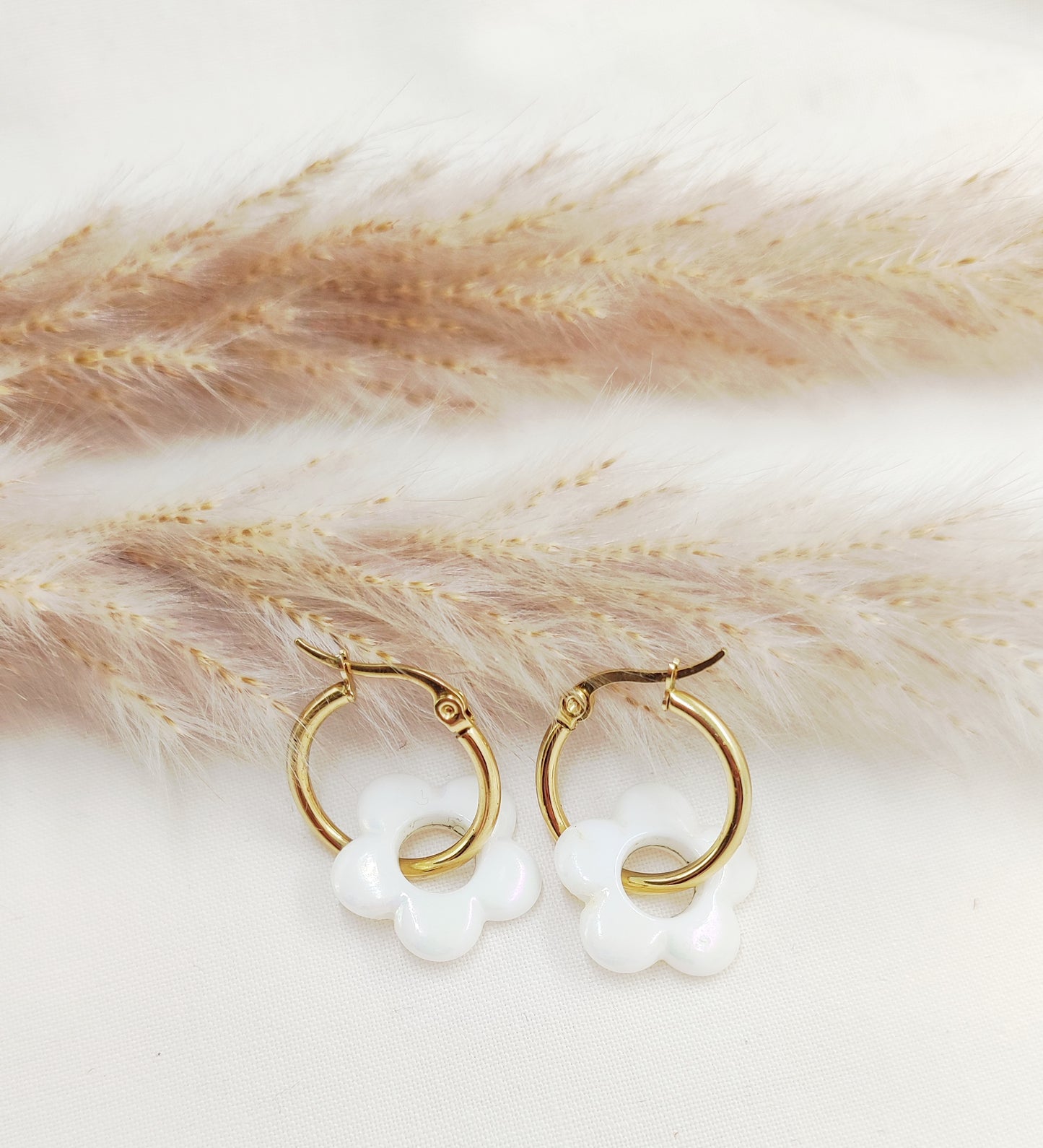 Boucles d'oreilles Créoles "Fleur Pop"